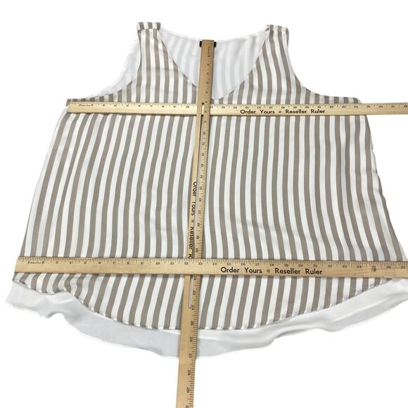 Torrid Womens Size 2 Striped Flowy Tank Top White and Taupe - Picture 4 of 12